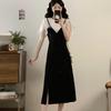 Plus Size Slimming Faux Two-Piece Long Dress - 2026 Summer Collection