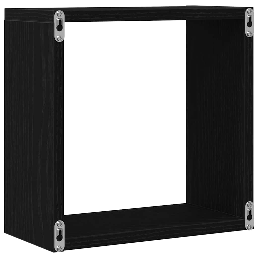 Cube Wall Shelves 6 Pcs Black Oak Effect 30 X 15 X 30 Cm