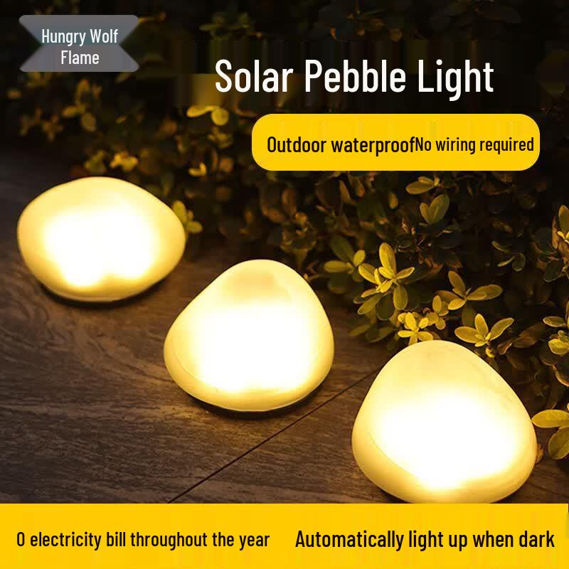 Solar Powered Cobblestone Garden Lights