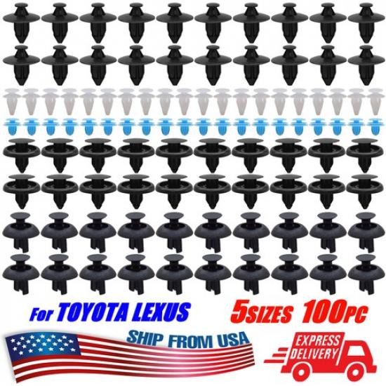 100 Car Clips Fastener Retainer Lining Engine Hood Grille Rivets For TOYOTA US
