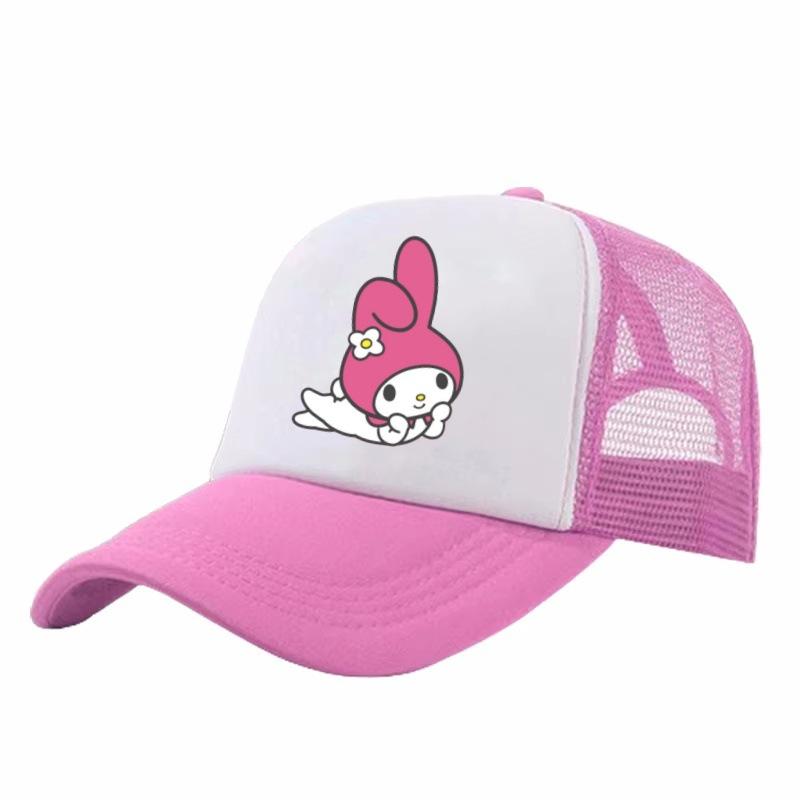 Kulomie Baseball Cap Student Adjustable Casual Hip Hop Printed Mesh Sun Cap Cartoon Cute Cotton Cap