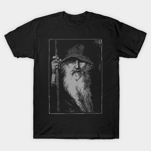 Men Black Print T-shirt Odin 2 No-Cut Transfer Paper Print Cotton Tshirt L чёрный