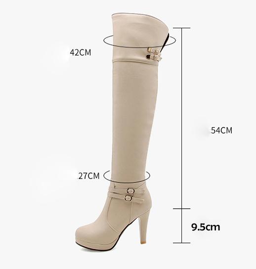 Sgesvier Black High Heels Over The Knee Boots Women Platform Thigh High Boots Autumn Winter Long Boots Shoes Sexy White