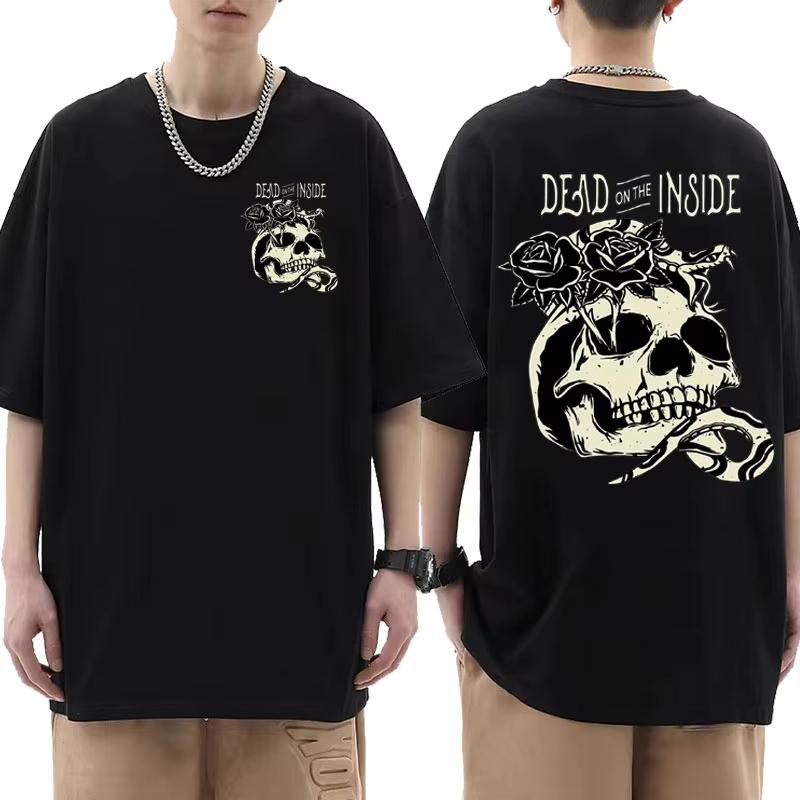 

Bad Omens Band Tour American Music Tee Shirt The Death of Peace of Mind Skeleton Graphic T Shirt Men s Rock Style Gothic T-shirt 4XL