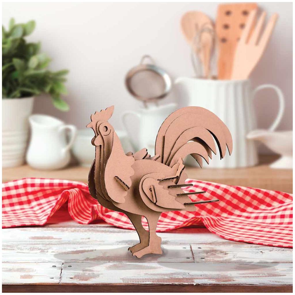 Les Trésors De Lily [Q4791] - Figurine carton 3D 'Coq' - planches 16. 5x17. 5 cm