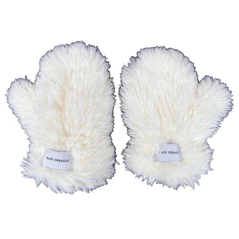 Women's Cold-Proof Plush Gloves - Winter Korean Style Fluffy Cycling Mittens