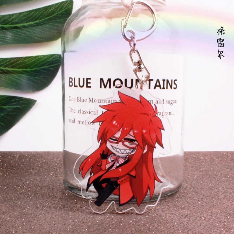 Black Butler Acrylic Keychains Ciel Phantomhive Sebastian Michaelis Grell Sutcliff Under Taker Grey Keyrings Pendants Figure Toy