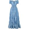 Elegant Medieval Renaissance Dress Boho Short Sleeves Off Shoulder Smocked Waist Retro Pleated Long Dress Costume Gown