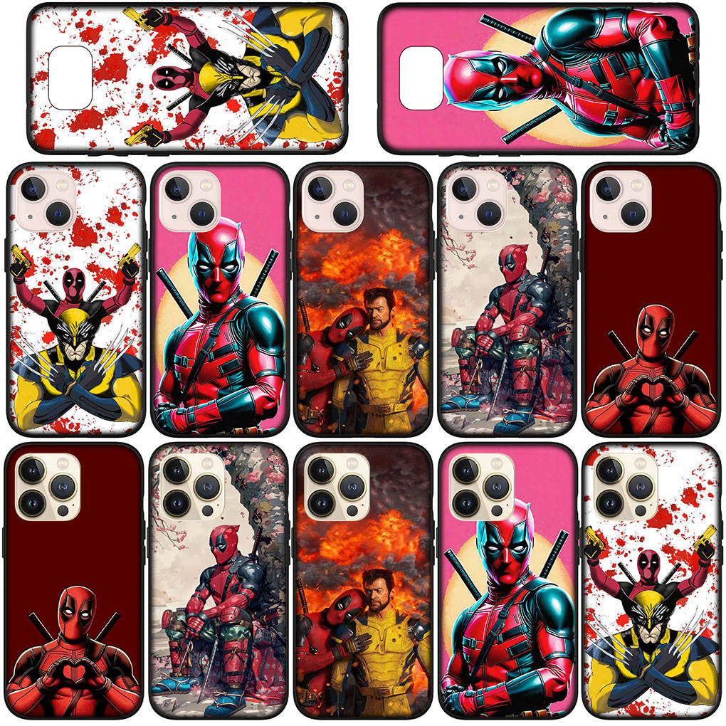 Custodia per Telefono per Samsung Galaxy S25 S24 S23 iPhone 16 15 Xiaomi Redmi Note 14 13 12 16E X 11 Pro Max OPPO Moto Huawei Marvel Comics Wolverine Deadpool