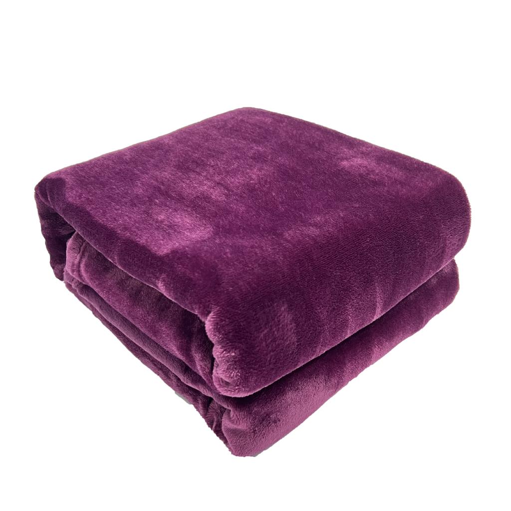 Custom Solid Polyester Winter Flannel Blanket Plush Soft Throw