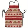 1pc Large 60x80cm (23.6"x31.5") Dog Print Apron with Beagle Puppy Bone Patterns - Heavy-Duty Kitchen Cooking