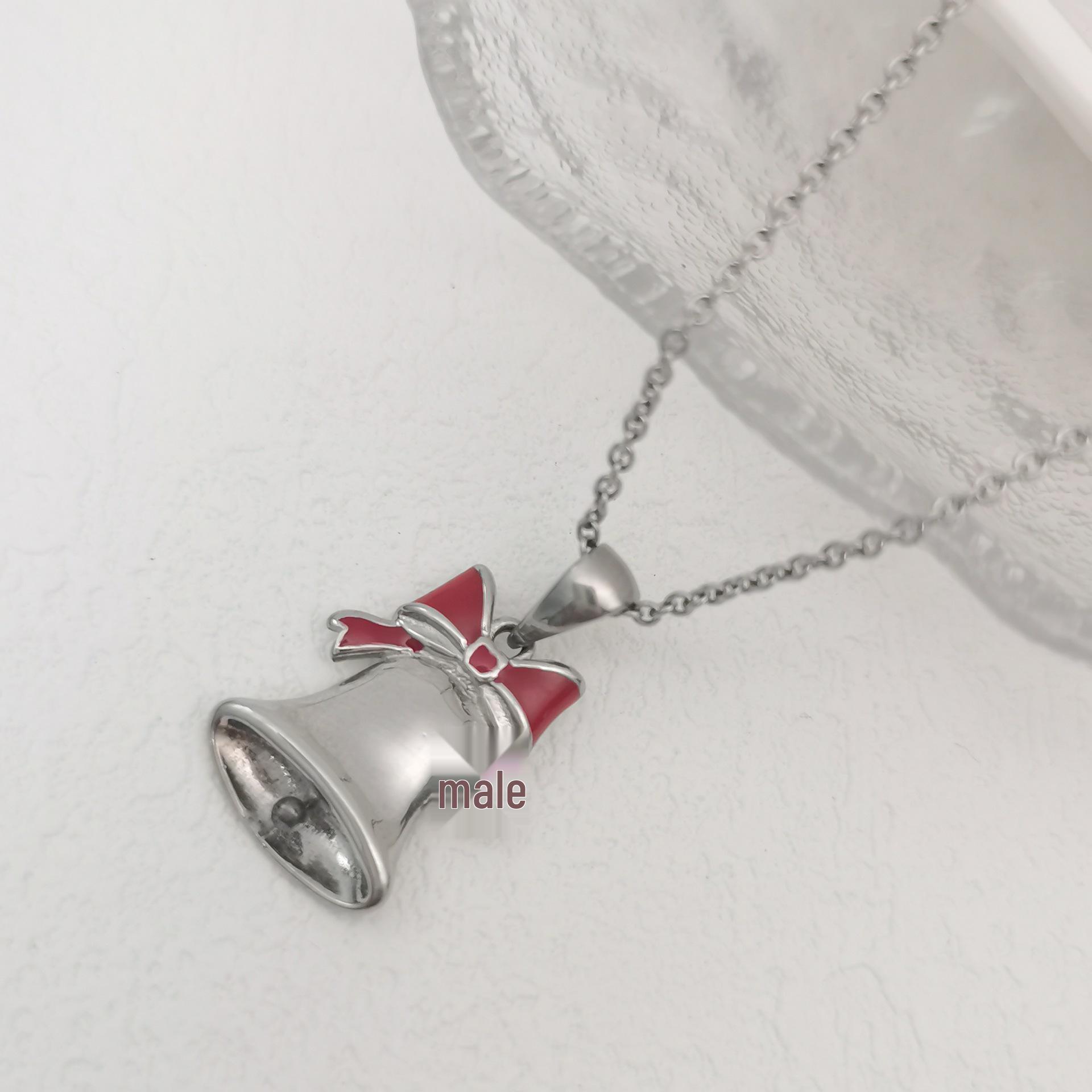 Stainless Steel Christmas Tree & Snowman Pendant Necklace