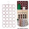 28 Holes Scarf Holder Foldable Tie Belt Hook Shawl Scarves Organizer Rattan Weave Hanger Wardrobe Storage Holder Display Rack