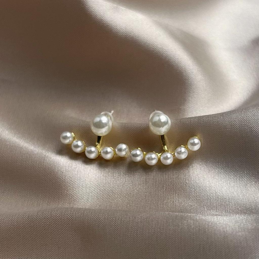 French niche temperament pearl split earrings earrings earrings stud earrings women's exquisite light luxury small