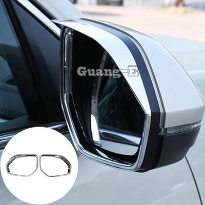 Car Parts Rear View Glass Mirror Frame Rain Shield Sun Visor Cover Eyebrow For VW Volkswagen Teramont Atlas 2017 2018