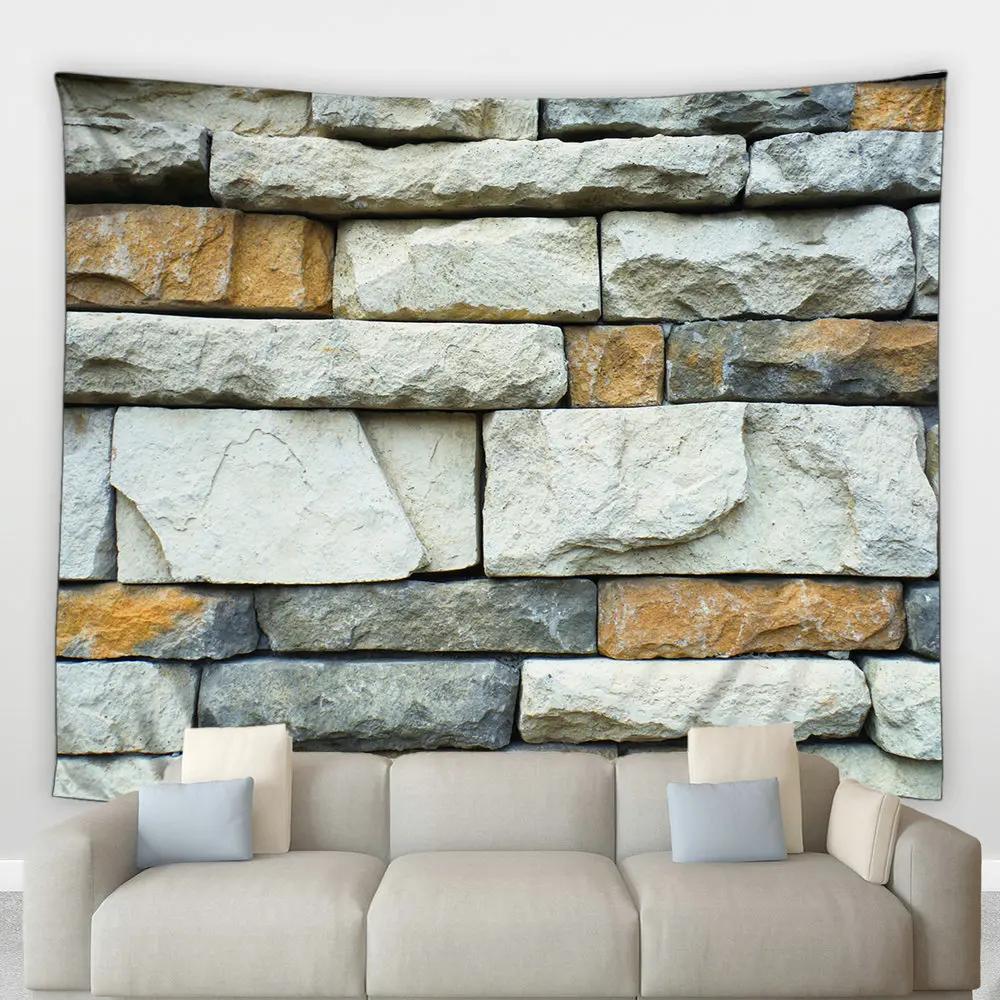 Retro Old Red Brick Wall Tapestry Country Town Street Art Hippie Background Wall Hanging Home Decor Living Room Bedroom Curtain