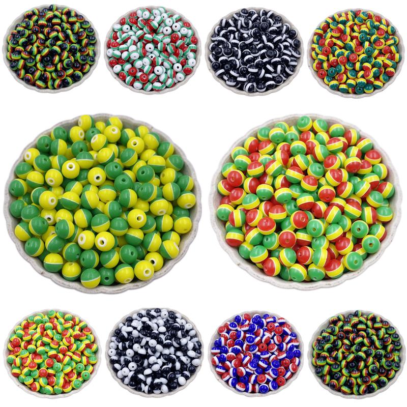 Creative Necklace Braclet Gift DIY Crafts Handmade Loose Beads For Jewelry Findings Flag Round 50Pcs 6mm Pendant