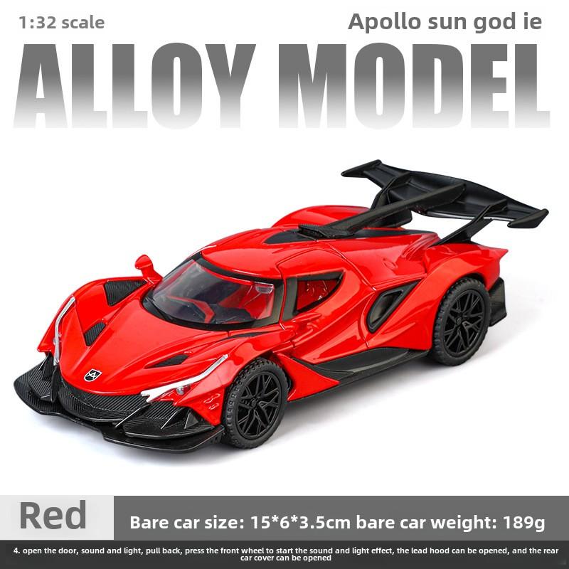 

1:32 Apollo IE Super Car Model Alloy Diecast Toy Vehicle Children Boy Birthday Gift Collection Miniature Voiture Home Decor червоний