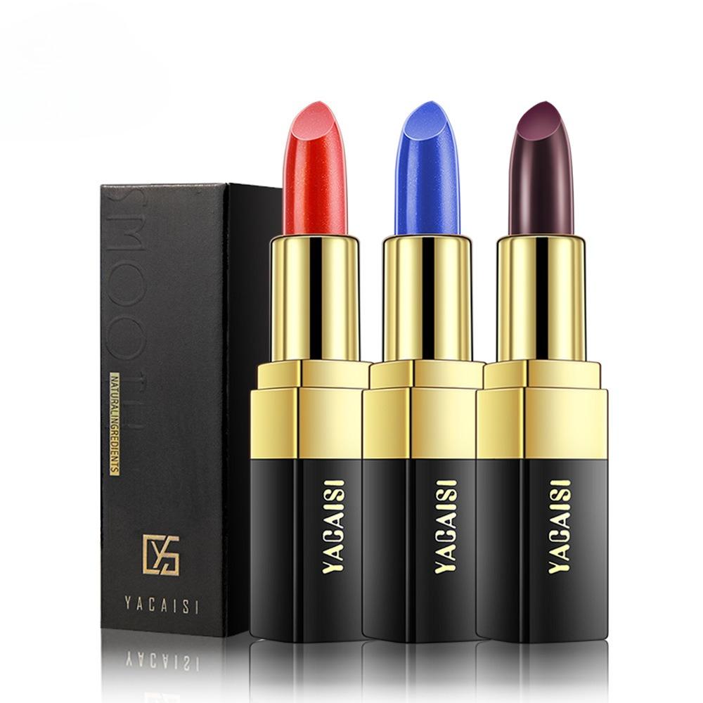 Red, Blue And Black Roses Gradually Change Warm Lipstick, Moisturizing And Moisturizing Festival Stage Makeup Gilt Color-Changing Lipstick