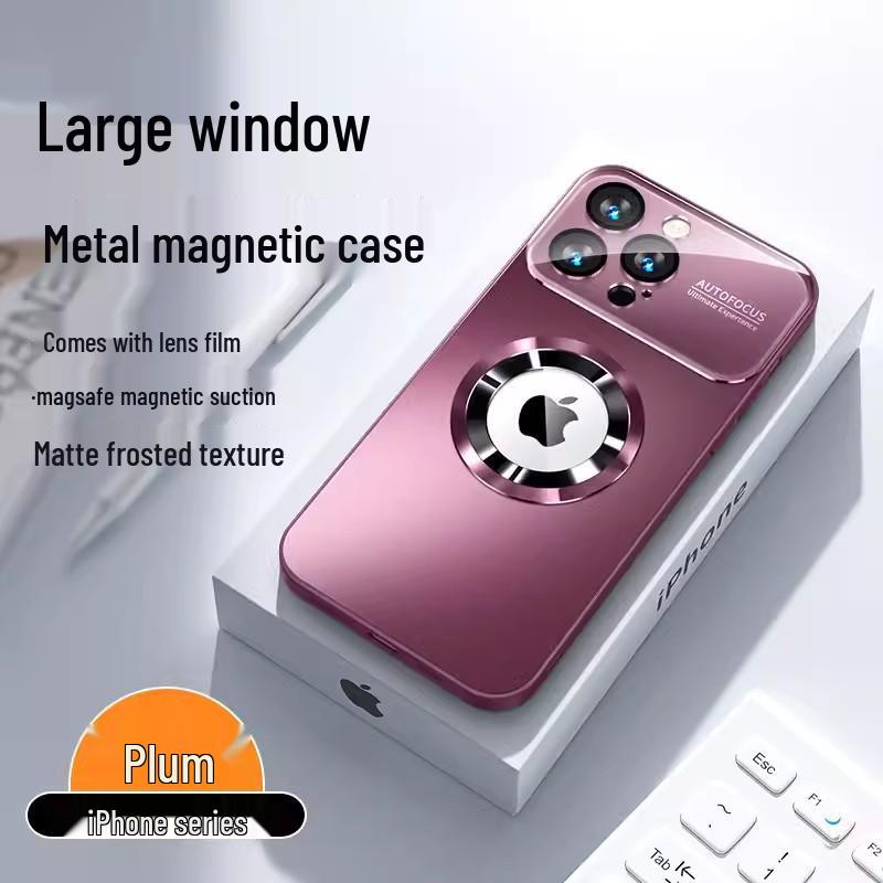 

iPhone 16 Pro Large Magnetic Frosted Window Case for Apple 11/17 Air iPhone 12