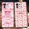 Phone Case Cover for Xiaomi Mi 17 Pro Max 15 14 13 12 11 Ultra 15T 14T 13T 12T 11T Pro Lite Soft TPU Bow-Knot Pink Bow Pattern