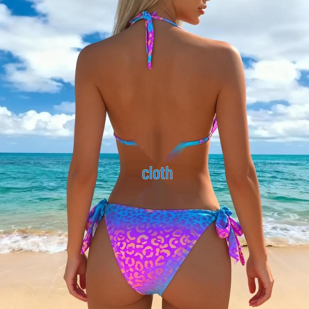 European & American Digital Print Backless Swimsuit: New Style One-Piece Bikini (2026) for Women