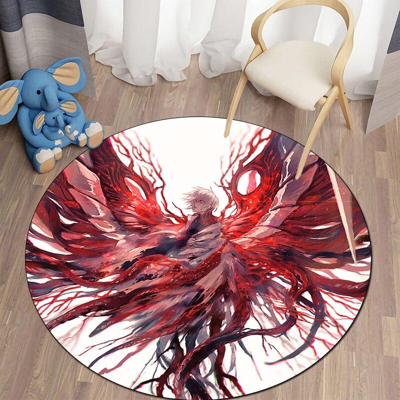 Hot Anime Tokyo Ghoul Round Carpet for Living Room Mat for Children Floor Rug Yoga Mat Bedroom E-sports Chair Mat Dropshipping