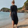 Embroidery Kaftan Beach Tunic Cotton Beach Cover Up Saida De Praia Swimsuit Women Bikini Cover Up