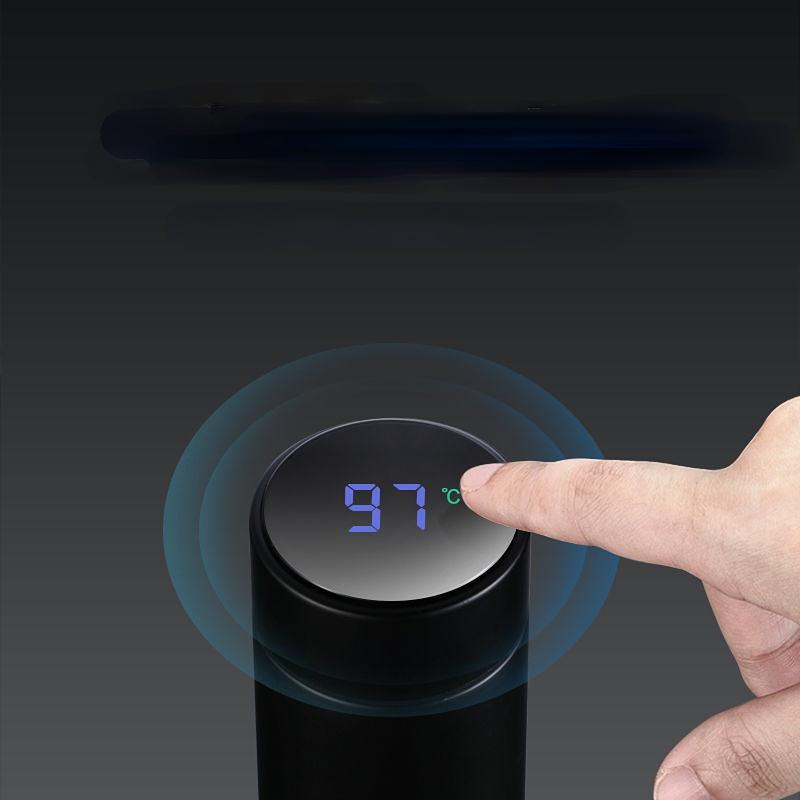 Large Capacity Intelligence Thermos Cup 500ml Vacuum Flasks Portable Stainless Steel Thermos Cup Water Bottle Travel Tea Mug Office Thermos Cup