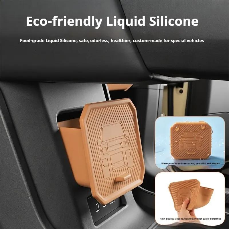 For Chery ICAUR V27 2026 Lower Center Console Drawer Storage Box Silicone Organizer Privacy Storage Box Car Interior Accessories
