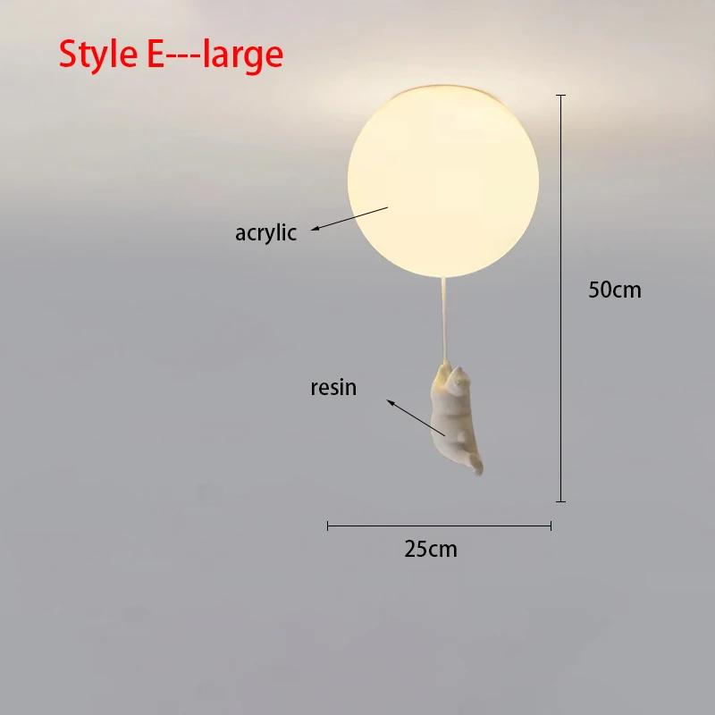 Modern Acrylic Spherical Cartoon Bear Resin Small Animal Bedroom Ceiling lamp Children's room Chandelier Corridor Ceiling Lamp