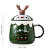 Creative Christmas Gift Ceramic Cup Cute Elk Mug Gift Water Cup with Lid Spoon Office Coffee Mug 400ml