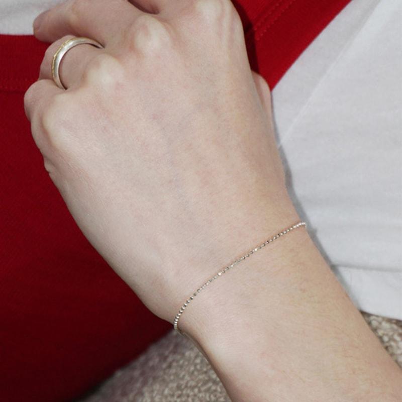 

OURPIERRE DOT CHAIN BRACELET SILVER 16cm