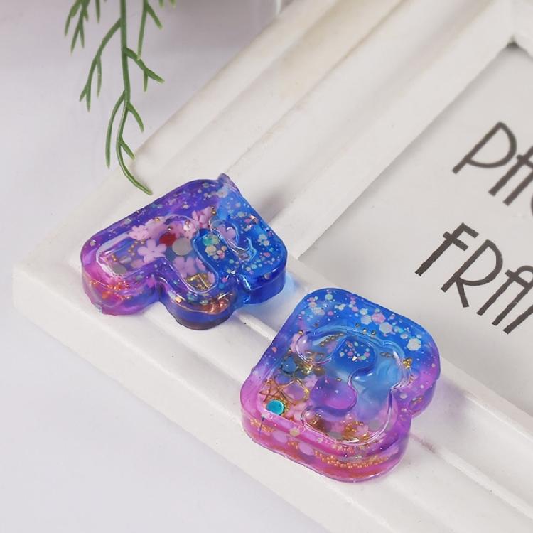 Letter Keychain Mold with Hole Keyring Pendant for Birthday Gift Jewelry Making
