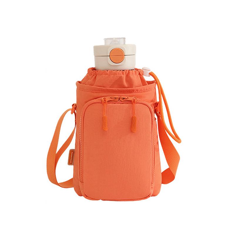 

Portable Water Bottle Bag With Adjustable Strap Thermal Mugs Protective Cover Phone Pocket Outdoor Sports Travel Bag оранжевый