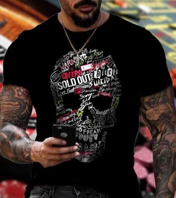 Lebka lebka 3D streetwear tričko kostýmy polyester černá Nové