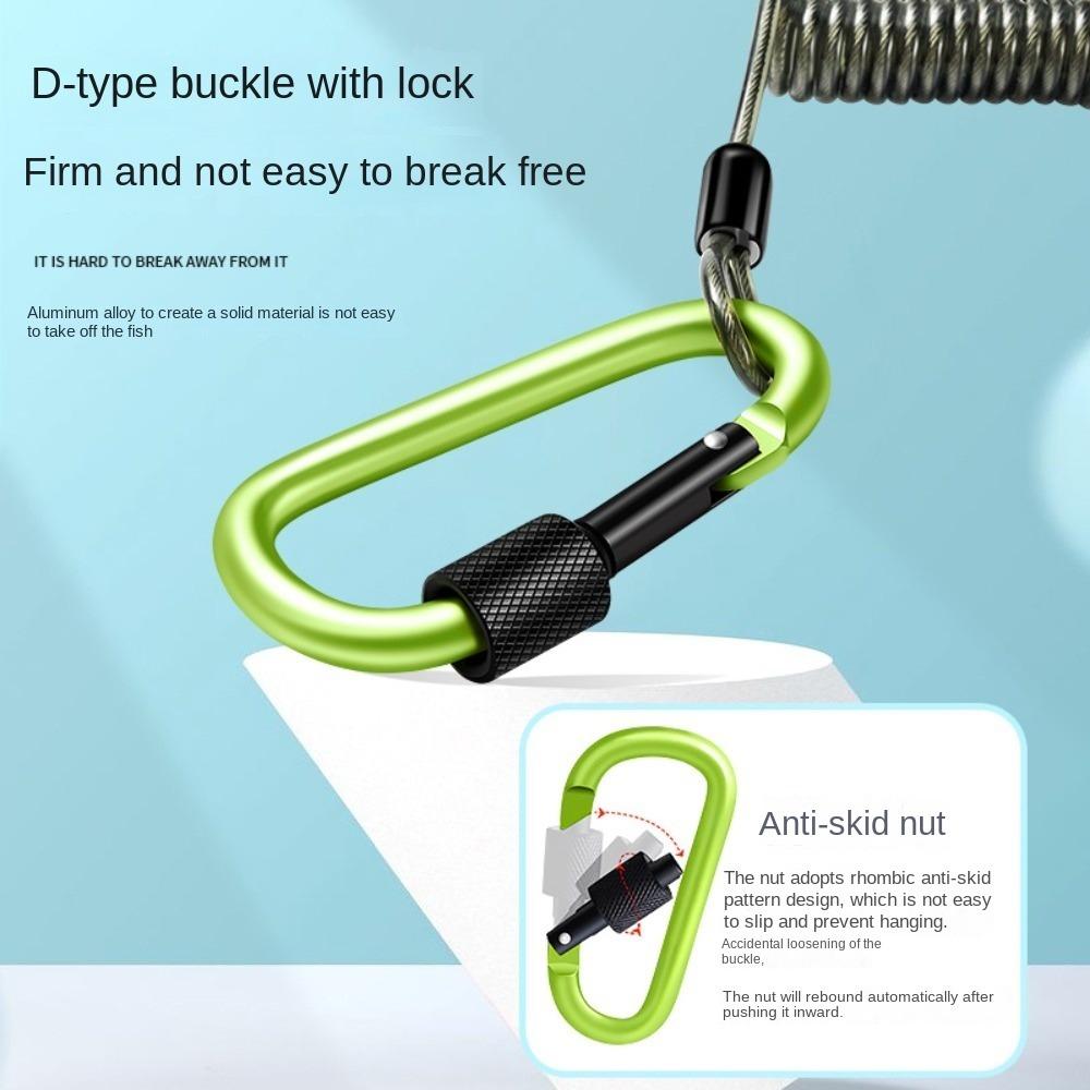 Twisted Fishing Missed Rope Anti Loss Fishing Coiled Lanyard Climbing Buckle Rope  Climbing