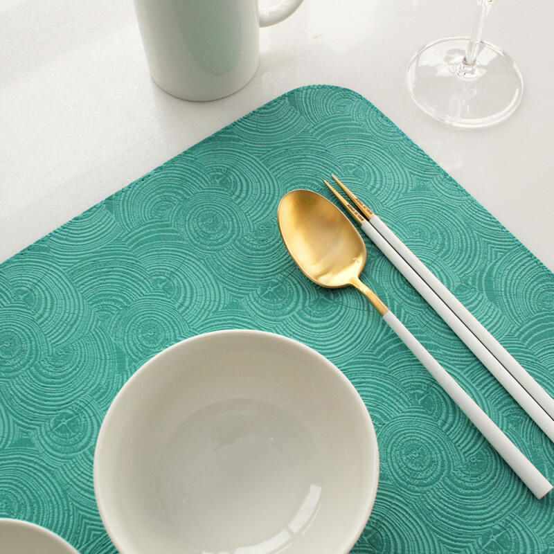 Charcoal Leather PU Double-Sided Table Mat BK+MN