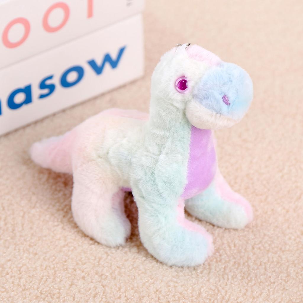 Tie-dye dinosaur doll pendant keychain plush toy birthday gift girls rag doll bag pendant