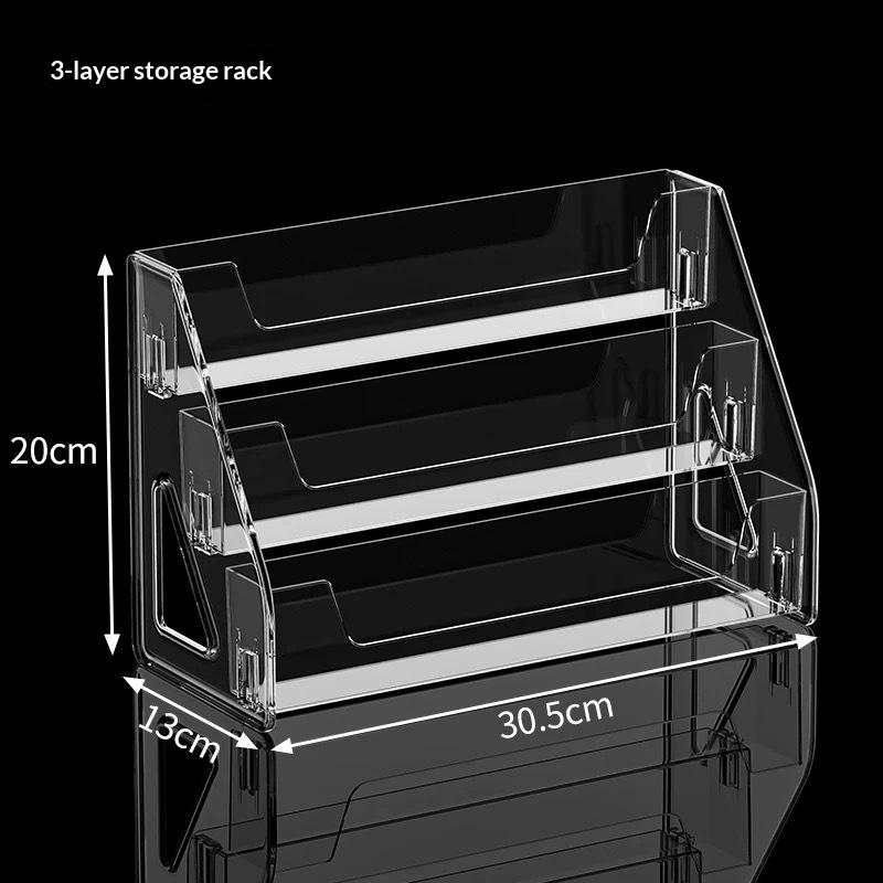 3/4/5-Tier Acrylic Display Stand - Clear Slanted Organizer Rack for Business Cards, Flyers, Brochures  & Desktop Storage