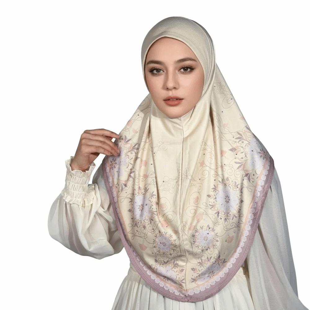 Breathable Eid Al-Fitr Long Floral Turban Adjustable Cotton Printed Arab Lady Headscarf Versatile Multiple Colors