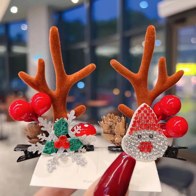 Neujahr Weihnachten Haarnadel Kinder Haarspangen Schleife Hirsch Weihnachtsmann Weihnachts Kopfschmuck Mädchen Kinder Haarschmuck