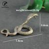 Antique Bronze Cobra Zodiac Snake Statue Miniature Figurines Copper Desk Decorations Tea Pets Ornaments Brass Paperweight Crafts