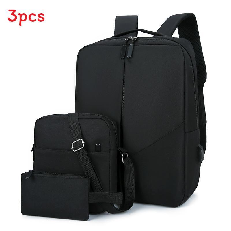 Mens Travel Backpack With Usb Charging And Water Resistant Oxford Fabric For Business Commuting