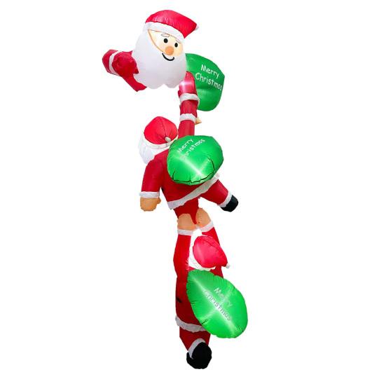 Lighted Christmas Inflatable Figurine Large Cute Blow Up Snowman Penguin Gingerbread Man Santa Ornaments with Built-in LED Light for Lawn Party Decor