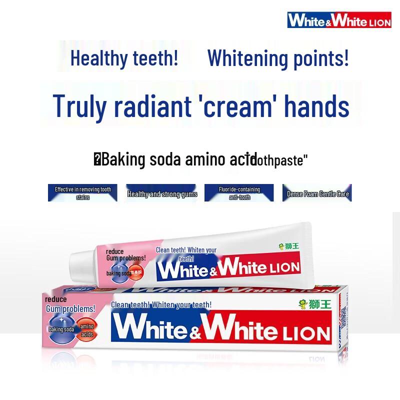 Lion White&White Amino Acid Toothpaste, Cool Peach, 120g 4-Pack