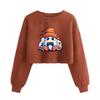 Women's Fashion Halloween Printed Navel-Exposed Long Sleeve Pullover Sweatshirt