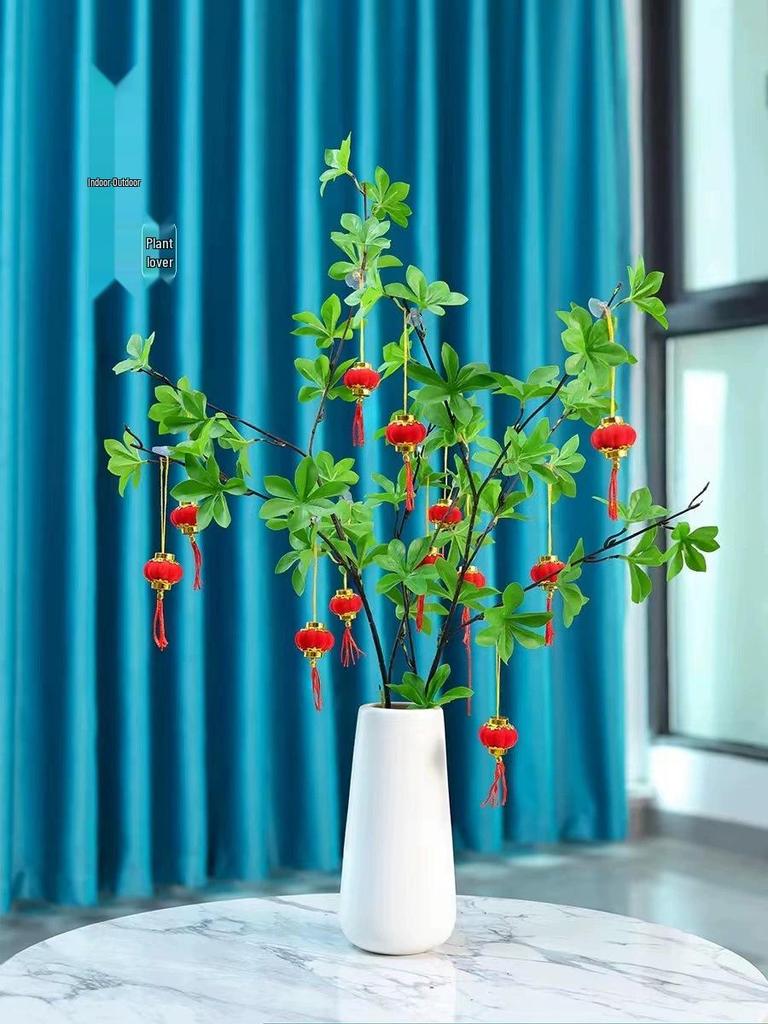 Flocked Lantern Ornaments for New Year & Spring Festival 2025 - Wedding, Festive, Outdoor Courtyard Decorations