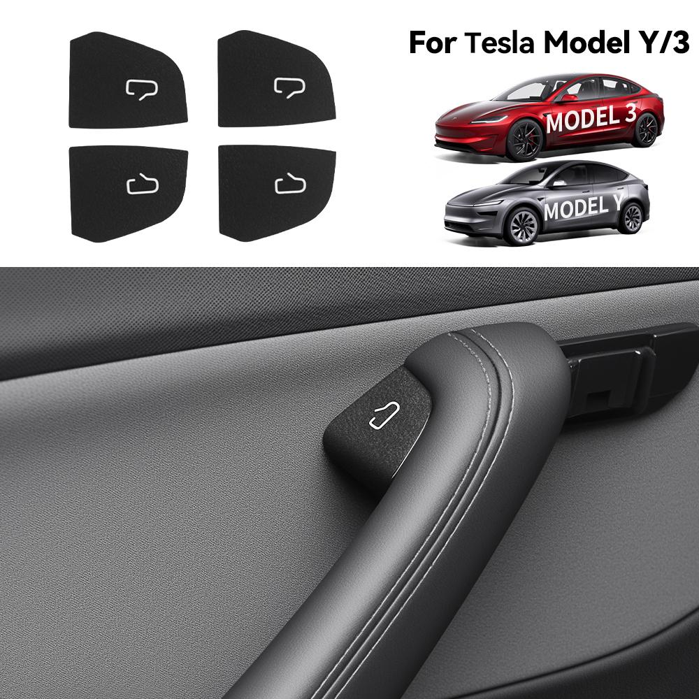 YZ Für Tesla Neues Modell 3 Y Juniper Highland Auto Türöffnungs-Knopfaufkleber Armlehne Fensterheber-Knopfschalter Innenzubehör