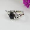Black Onyx Sterling Silver Ring, Honey Bee Design, December Birthstone